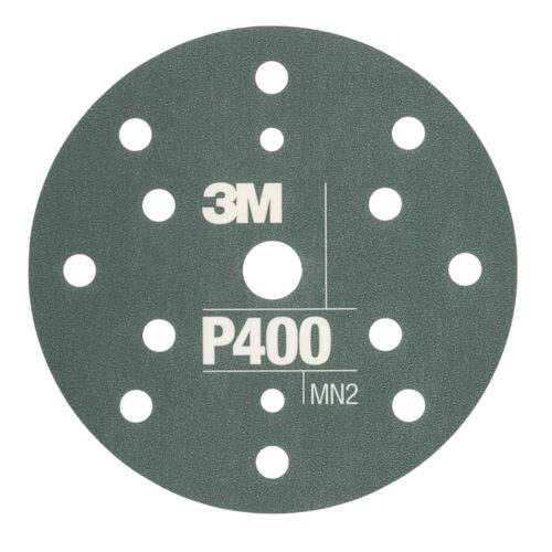 Disco abrasivo flexible 3M™ Hookit™ 270J, 150 mm, 15 agujeros, P400, PN34417